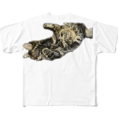 表情豊かな猫さん（前後プリント） フルグラフィックTシャツ