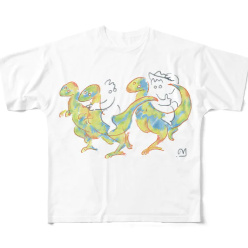 【恐竜と人々】第四話 ラプトル フルグラフィックTシャツ
