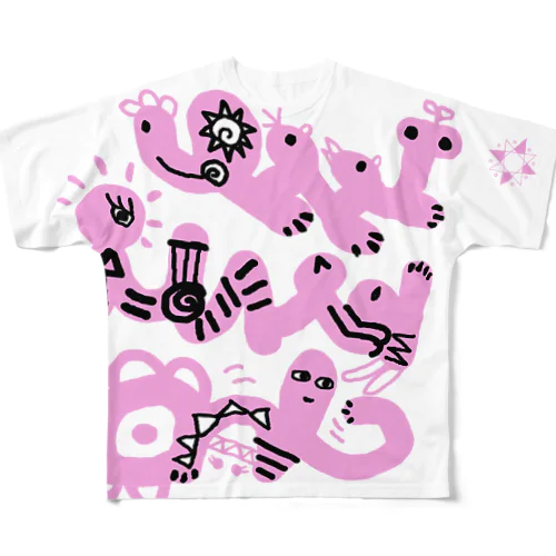 「IssekiNicho」　フルグラＴシャツ All-Over Print T-Shirt