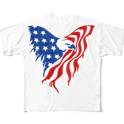 American Bald Eagle フルグラフィックTシャツ