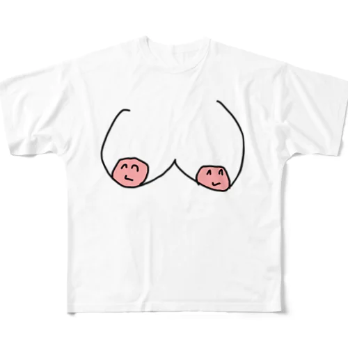 双子の乳丸出しくんTシャツ フルグラフィックTシャツ