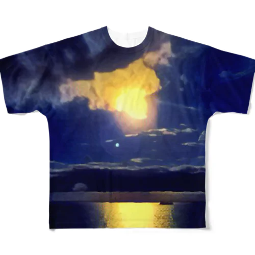 海と太陽 풀그래픽 티셔츠