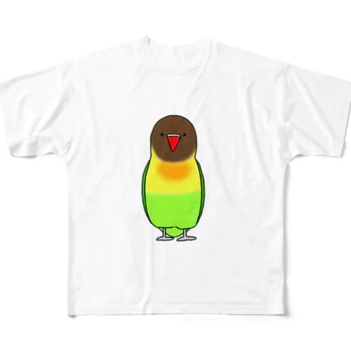 ルリコシボタンインコのココ フルグラフィックTシャツ