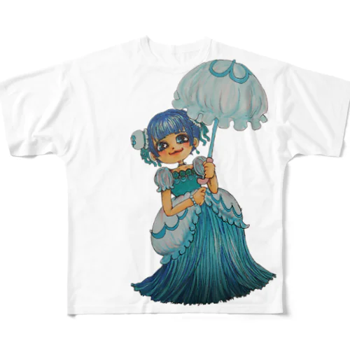 クラゲお嬢 フルグラフィックTシャツ