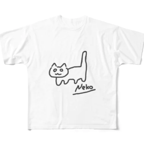 ねこ（Neko）その2 フルグラフィックTシャツ