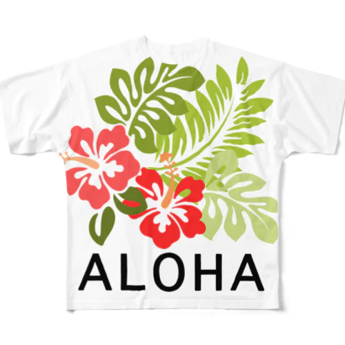 ALOHA プルメリア フルグラフィックTシャツ