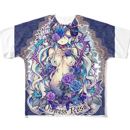 Distress Rose B（バンダナなど用） フルグラフィックTシャツ