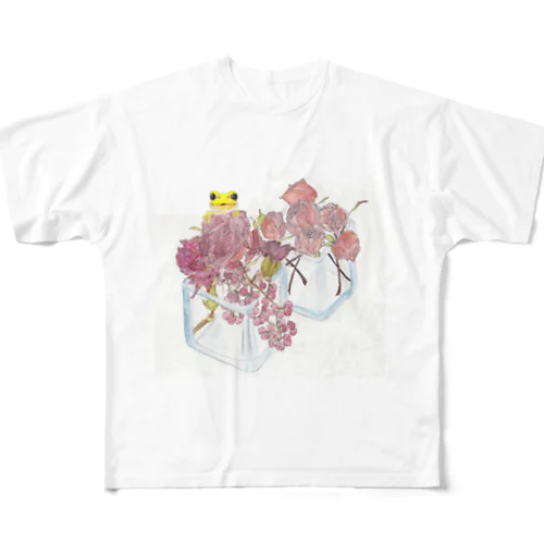 花の中に…？(1st ver.)　In the flowers...? フルグラフィックTシャツ