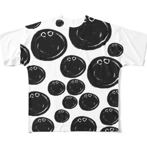 028:Black balls フルグラフィックTシャツ