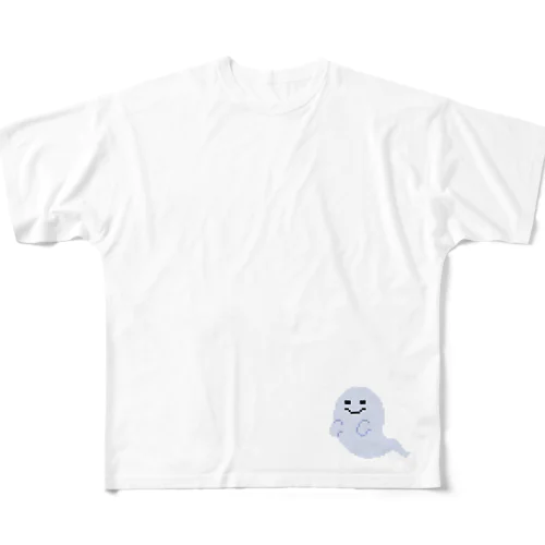 こわくないおばけ / バックプリント フルグラフィックTシャツ