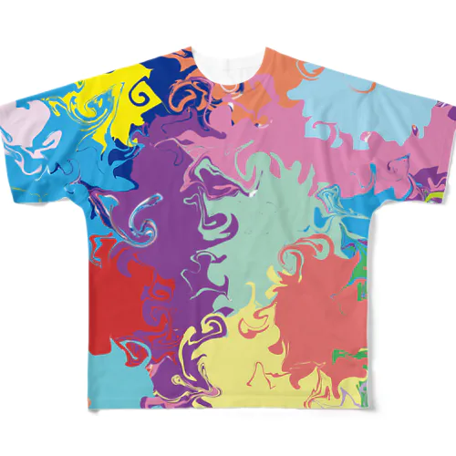 marbling All-Over Print T-Shirt