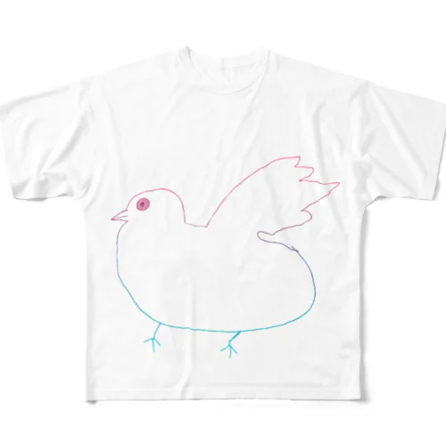 虹色鳩さーん( ᐛ ) フルグラフィックTシャツ