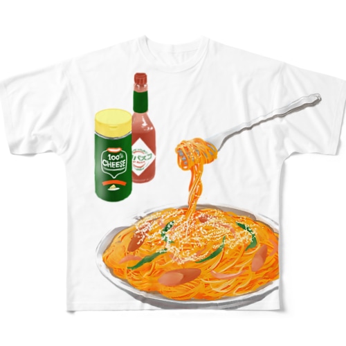 純喫茶ブルーラビット　スパゲッティナポリタン All-Over Print T-Shirt