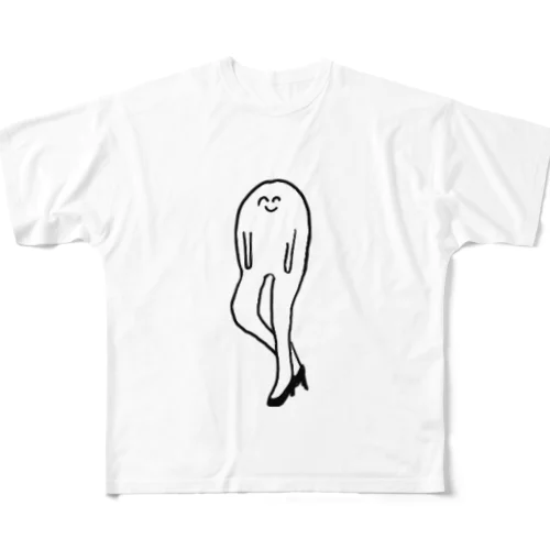 脚長くん フルグラフィックTシャツ