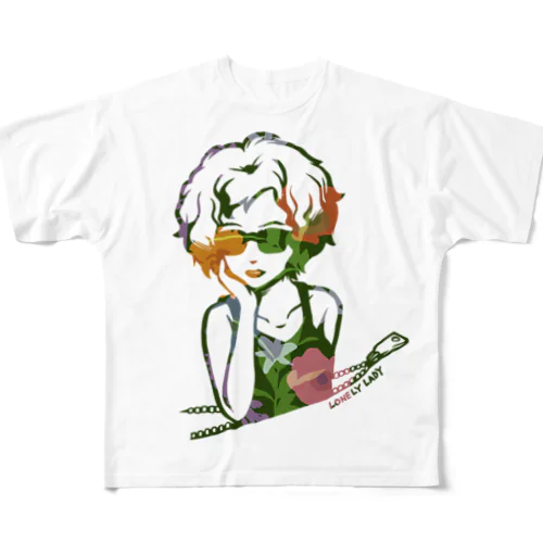 LONELY LADY フルグラフィックTシャツ