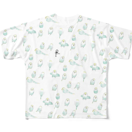 セキセイインコ（レインボー）ラッシュ All-Over Print T-Shirt