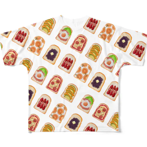 いーーーーーっぱいトースト All-Over Print T-Shirt