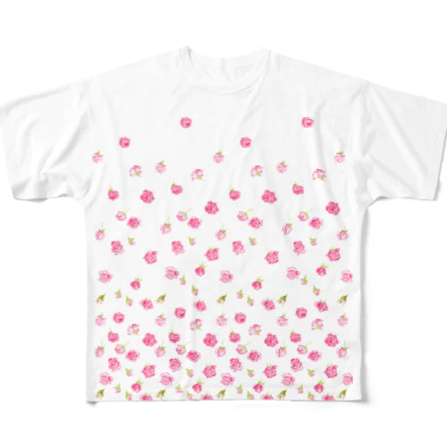 花@Rose in flocks All-Over Print T-Shirt