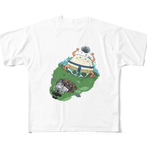 どすこいキャンパスさんとうっかり黒ちゃん All-Over Print T-Shirt