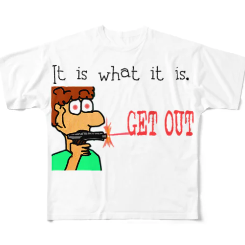 GET OUT フルグラフィックTシャツ