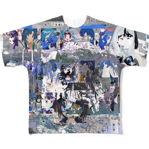 青い景色と余白 All-Over Print T-Shirt