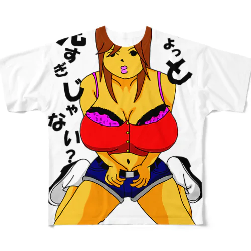 爆乳女子 All-Over Print T-Shirt