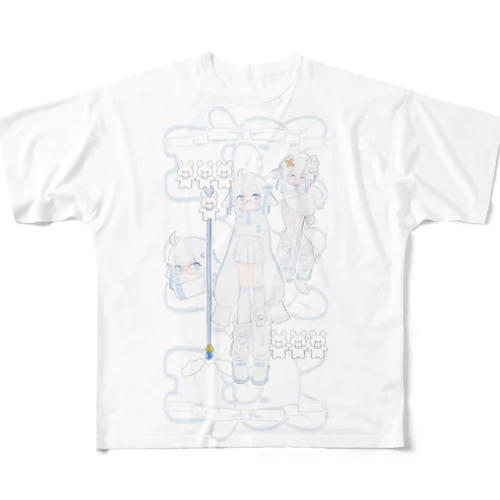 縦うさぎ魔法少女 All-Over Print T-Shirt