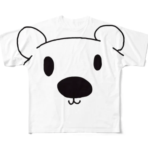 白にこだわるくま All-Over Print T-Shirt