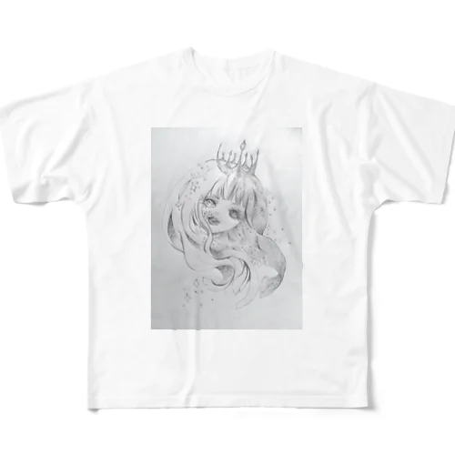 キラキラ女の子 フルグラフィックTシャツ