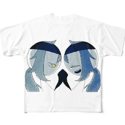 甲羅さんとるかぴすちゃん All-Over Print T-Shirt