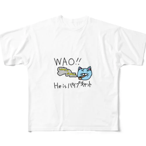 パイプキャット フルグラフィックTシャツ