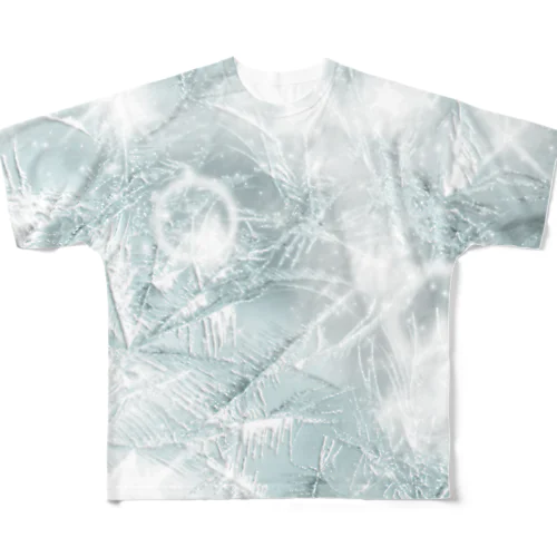 Ice reflected light World blue フルグラフィックTシャツ