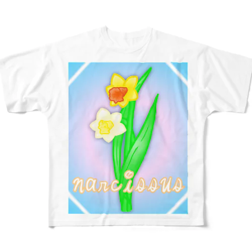 narcissus 水仙 フルグラフィックTシャツ