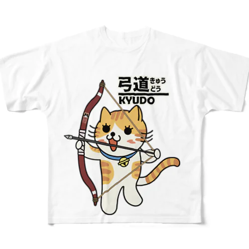 弓道にゃんこ All-Over Print T-Shirt