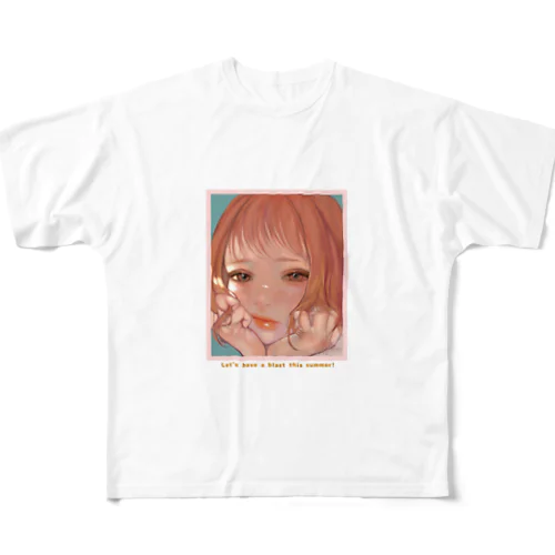 夏が恋しい女の子 フルグラフィックTシャツ