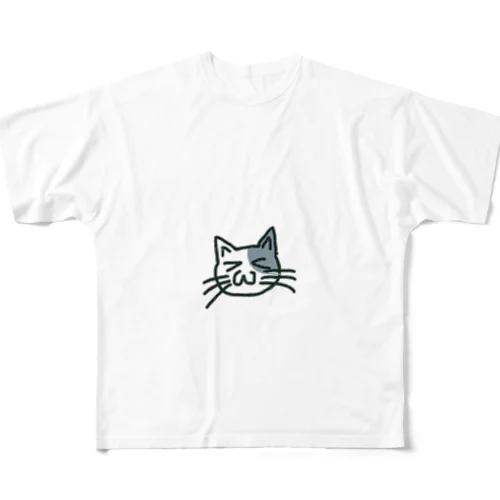 ねこ フルグラフィックTシャツ