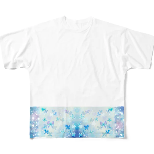 青い蝶は夢のうたかた。ー鏡うつしー All-Over Print T-Shirt