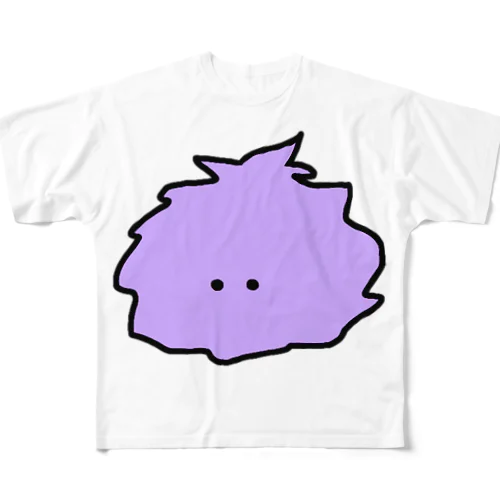 けむくじゃらちゃん(紫) フルグラフィックTシャツ