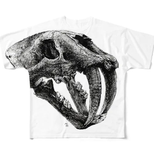 Smilodon(skull) All-Over Print T-Shirt