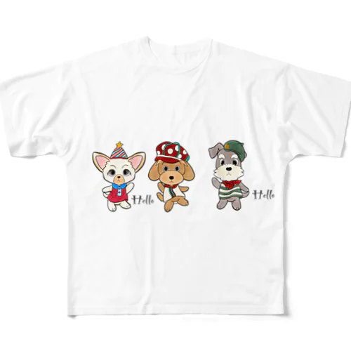 おとぼけトリオtheワンコ All-Over Print T-Shirt