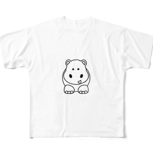 可愛い　カバ　アイテム フルグラフィックTシャツ