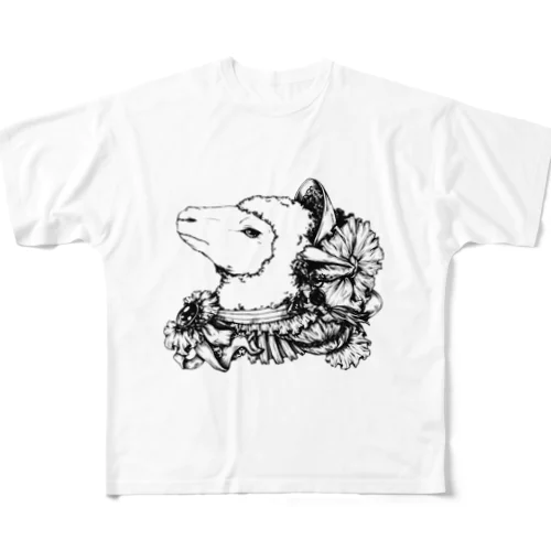 ひつじのご婦人 All-Over Print T-Shirt