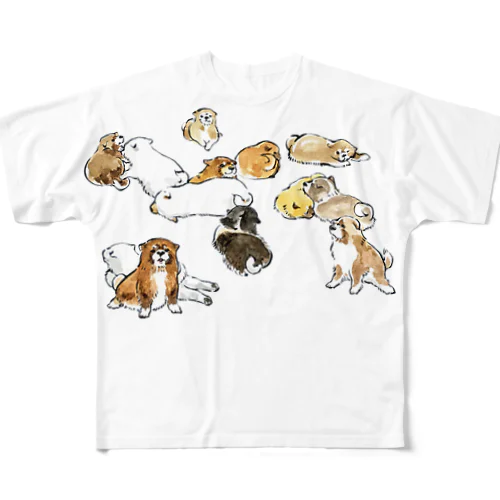 仔犬 All-Over Print T-Shirt