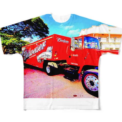 ハレイワ　バドワイザー（Budweiser） All-Over Print T-Shirt