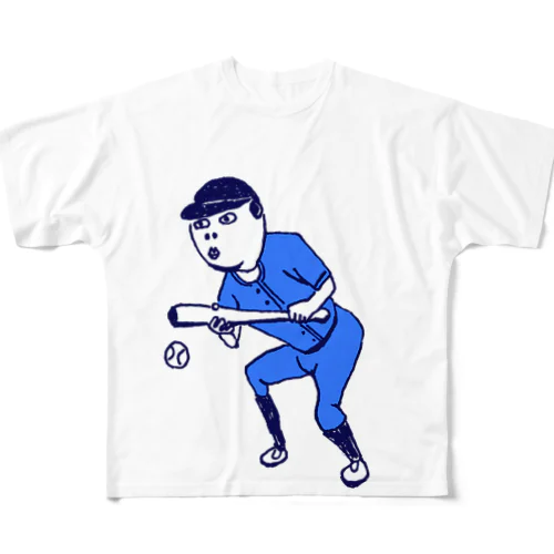 この夏おすすめ！野球デザイン「バント」＜文字なし＞（Tシャツ・パーカー・グッズ・ETC） All-Over Print T-Shirt