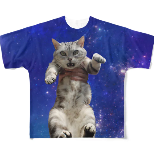 宇宙猫Tシャツ フルグラフィックTシャツ