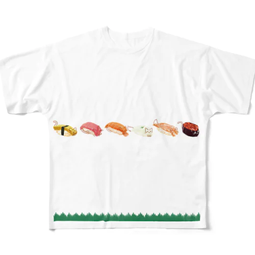 寿司にゃん All-Over Print T-Shirt