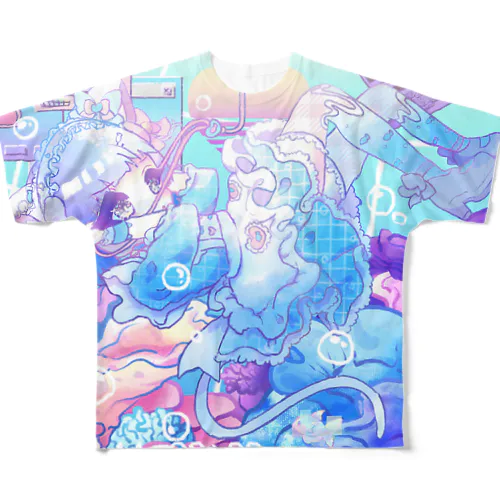 電子の海🐬 フルグラフィックTシャツ