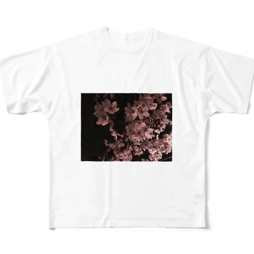 夜桜 フルグラフィックTシャツ