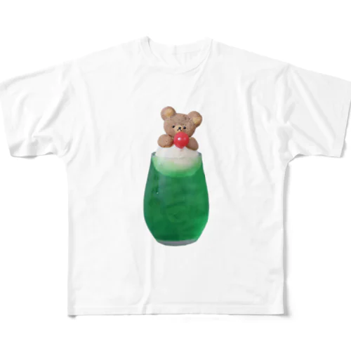 くまのクリームソーダ緑色 All-Over Print T-Shirt